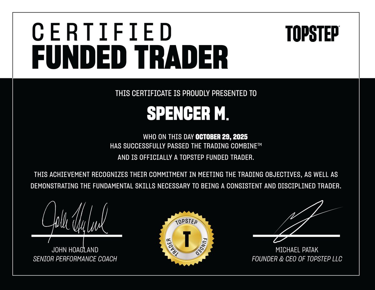 Member funded-trader certificate