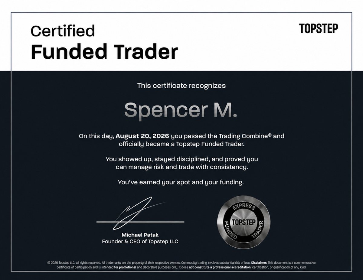 Member funded-trader certificate
