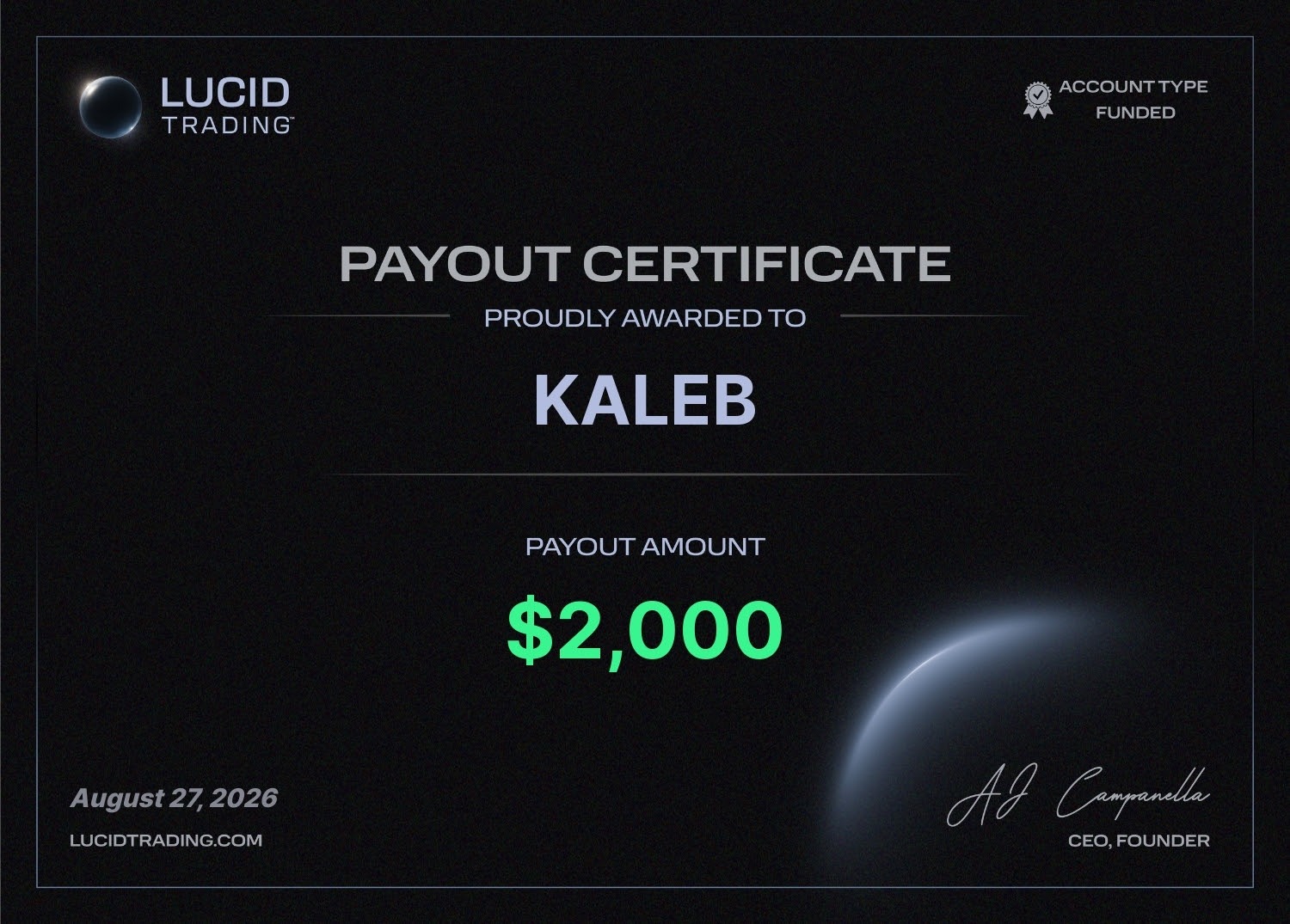 Member payout certificate